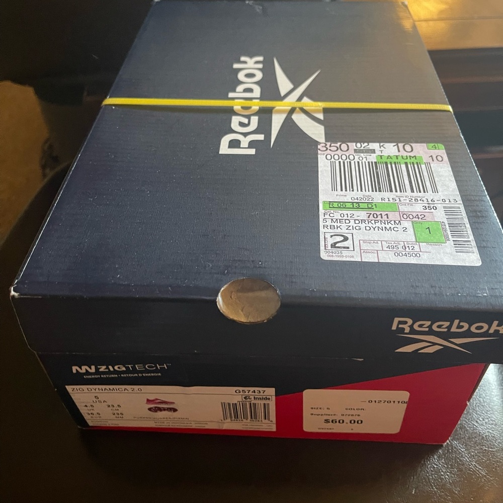 Reebok Zig Dynamica 2.0 Girls Big Kid Size 5 - Picture 2 of 8